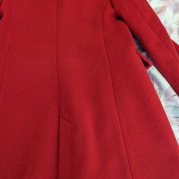 Adorable Red Wool Coat from Stradivarius - Size Small - Picture 6 of 9